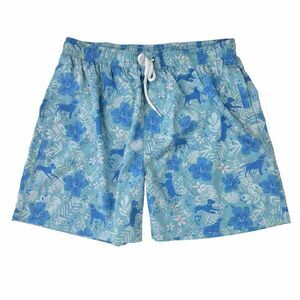SOUTHERN PROPER Sky Blue Floral Dog Print Men's XL Drawstring‎ Waist EUC